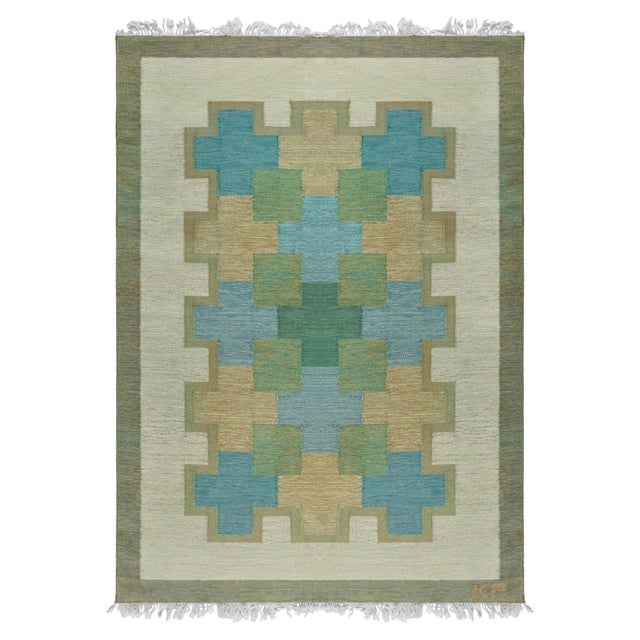 Vintage Swedish Flat Woven by Kerstin Persson For Sale