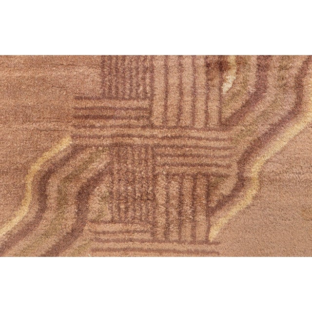 Vintage 1930s Chinese Art Deco Wool Rug Size: 3'0" × 4'9" (91 × 144 cm) A striking example of early 20th-century Chinese...