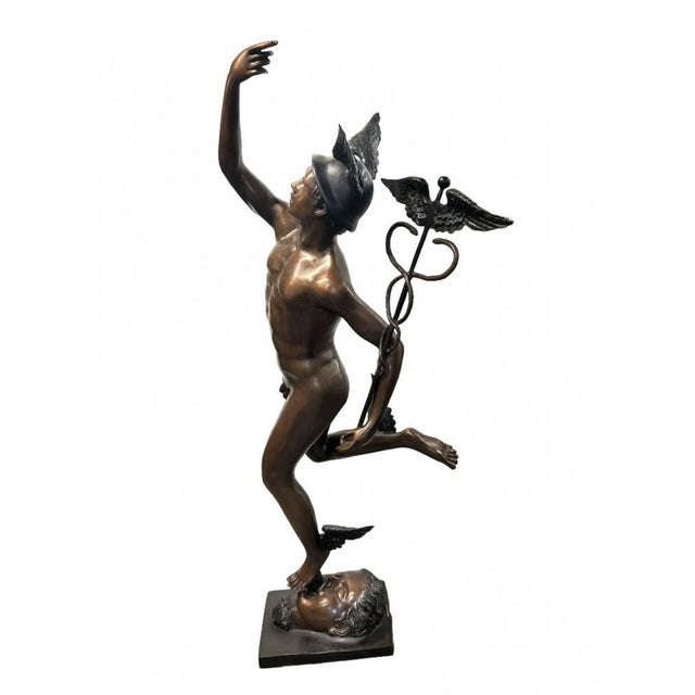 After Giambologna, Mercury or Hermes Statue, Bronze For Sale - Image 5 of 6