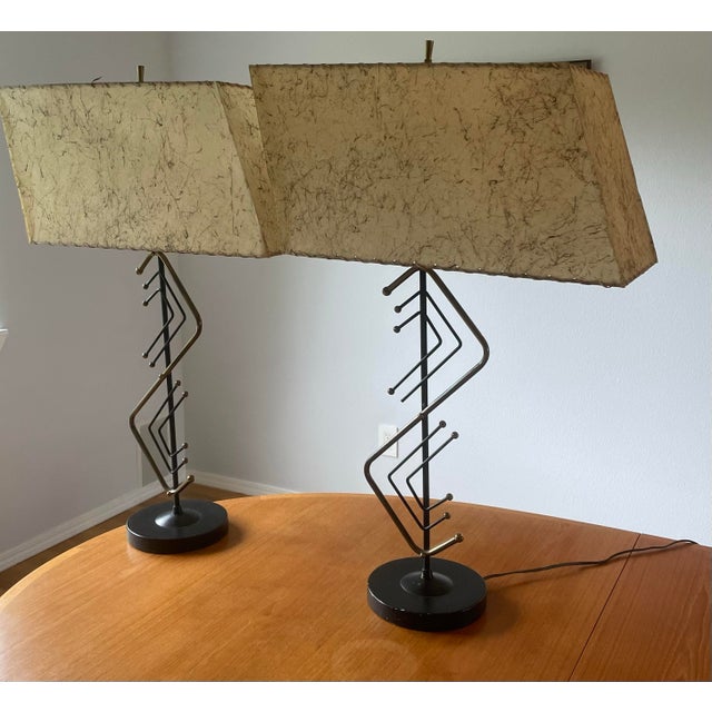 These original pair of lights with original shades are great for a pair of night stands.