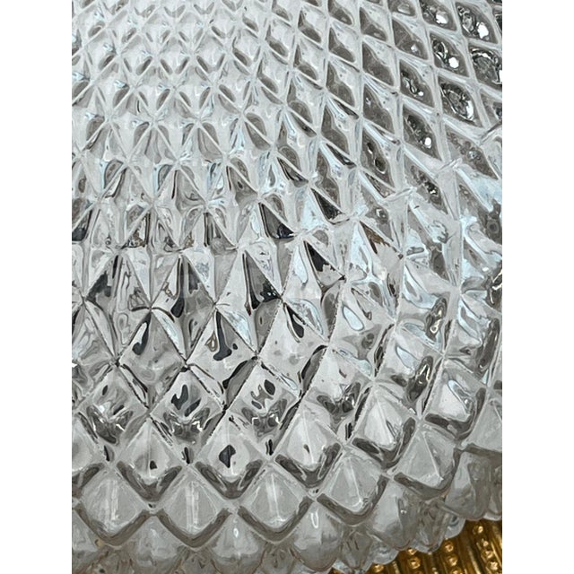 Gold Brass and Crystal Glass Plafonier Ceiling Lamp from Glashütte Limburg, 1970s For Sale - Image 8 of 8