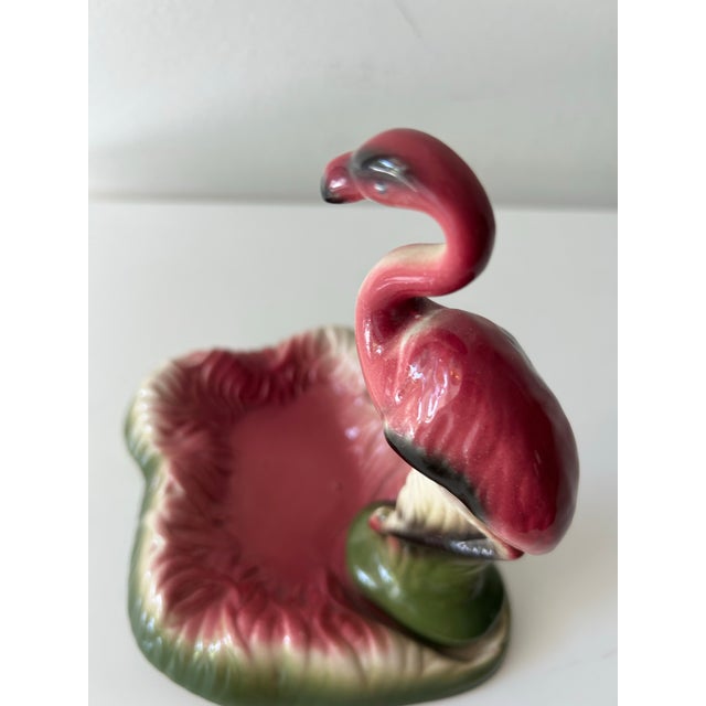 Retro Vintage Flamingo Ash Tray or Cachepot Attributed to California Pottery For Sale - Image 4 of 10