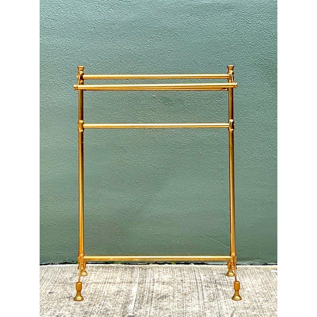 Vintage Polished Brass Blanket Rail For Sale - Image 10 of 12