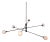 Three Tier Chandelier, Black, 27.5in H, 3 Inch Glass Globes, by Research.Lighting, Modern, Minimal Hanging Light For Sale