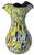 15+ In. Tall Bulbous Multicolor Ruffled Art Glass Confetti Multicolor Vase For Sale - Image 12 of 18