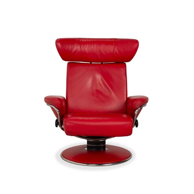 Set of Jazz Swivel Lounge Chair and Ottoman in Leather from Stressless For Sale - Image 14 of 18