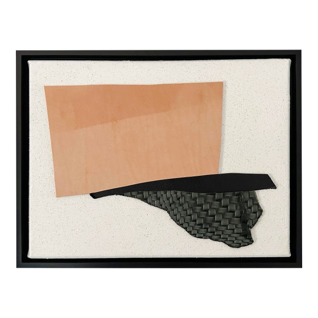 "Neighboring" Abstract Framed Leather Painting For Sale