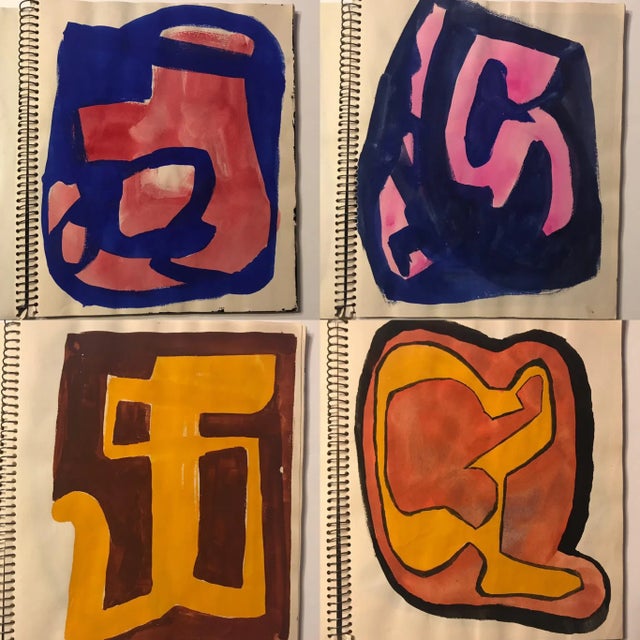 Watercolor spiral bound sketchbook by Edward Widmayer (1923-2010) with works from a trip to Paris in 1951. Each watercolor...