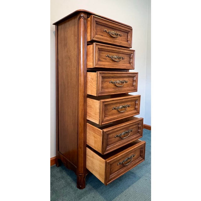 1980s Dixie Furniture Carved French Country Lingerie Chest For Sale - Image 5 of 11