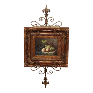 Custom Framed Oil on Canvas Still Life, Signed