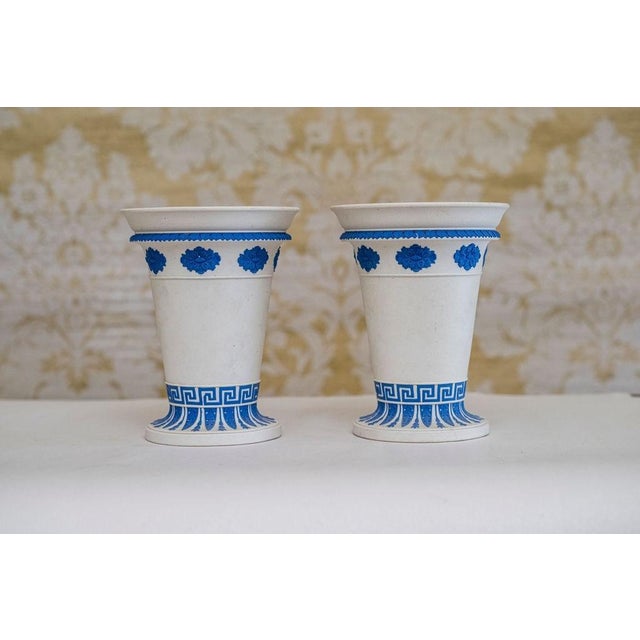 English Regency Wedgwood Smear Glaze Jasperware Vases or Urns Circa 1820 - A Pair For Sale - Image 12 of 17