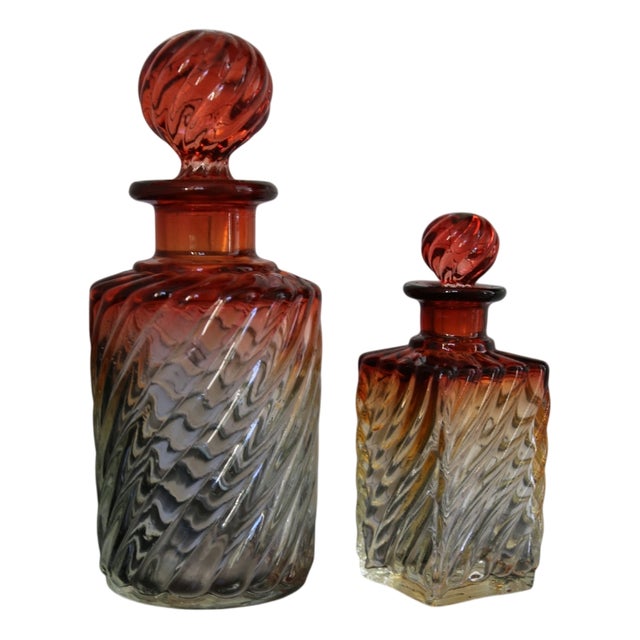 French Crystal Perfume Bottles from Baccarat, Set of 2 For Sale