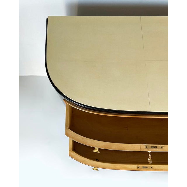 Mid-Century Chest of Drawers in Lacquered Wood and Parchment, 1950 For Sale - Image 10 of 18