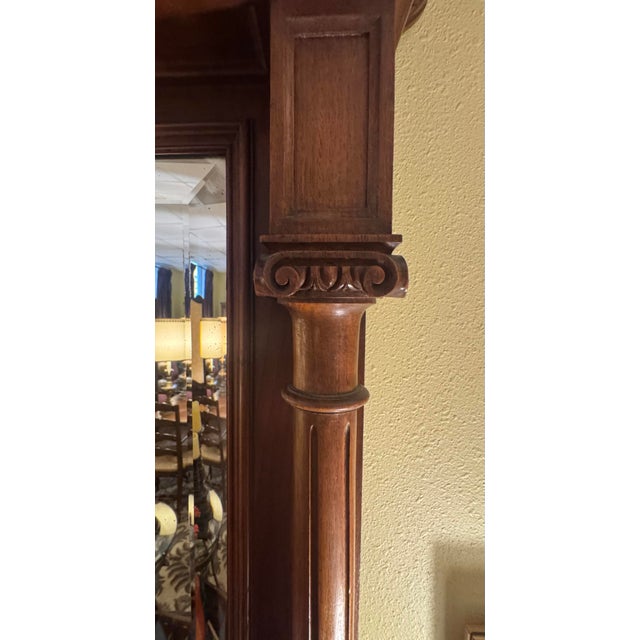 Victorian Monumental 19th Century Renaissance Revival Carved Walnut Architectural Mirror – 68” Tall For Sale - Image 3 of 6