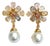 Bochic "Orient" Vintage Sapphire & White Pearls Earrings Set 18K Gold & Silver For Sale