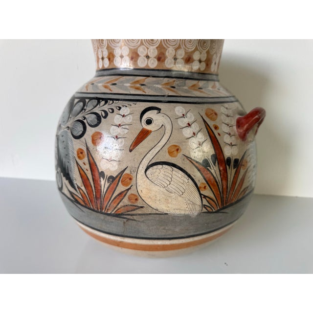 Mid-Century Modern Vintage Handcrafted and Painted Tonalá Mexico Folk Art Pottery Vase For Sale - Image 3 of 12