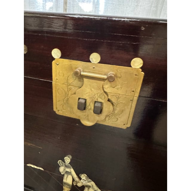 Antique Rosewood Inlaid Chinoiserie Chest For Sale - Image 9 of 12