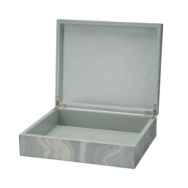 2020s Elevation Decorative Box, Pale Blue Lacquer For Sale - Image 5 of 7