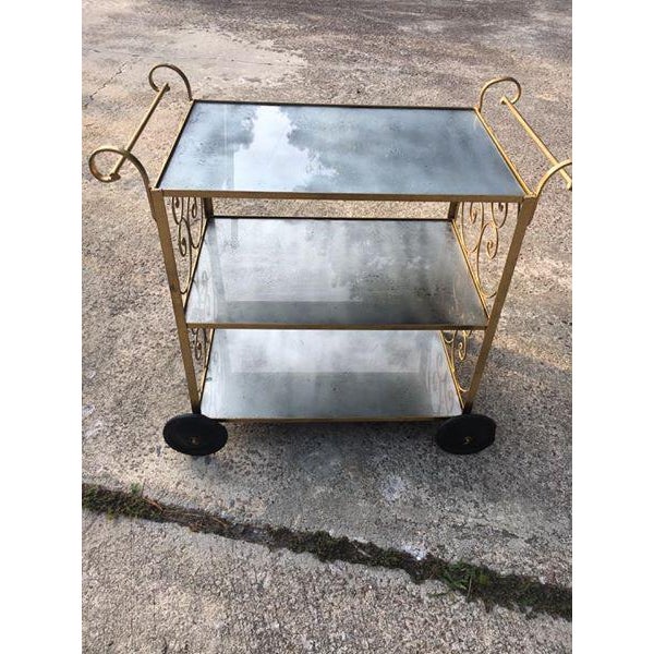 Vintage Gold Bar Cart Chairish
