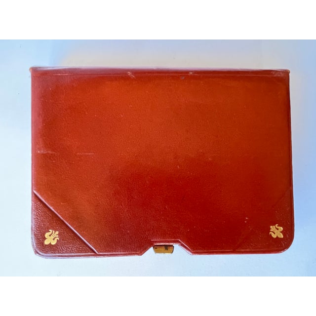 1950's Italian Gold Embossed Leather Book Jewelry Box With Velvet Lining For Sale In Jacksonville, FL - Image 6 of 10
