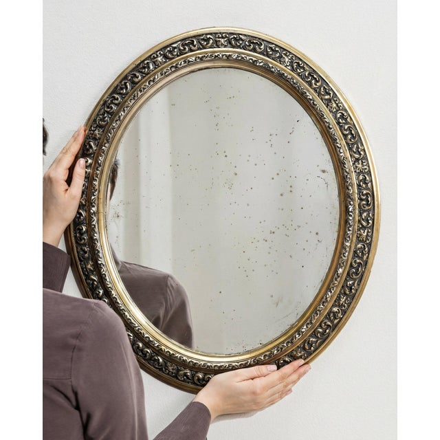 Wood 19th Century France Napoleon III Gold Wood Mirror For Sale - Image 7 of 10