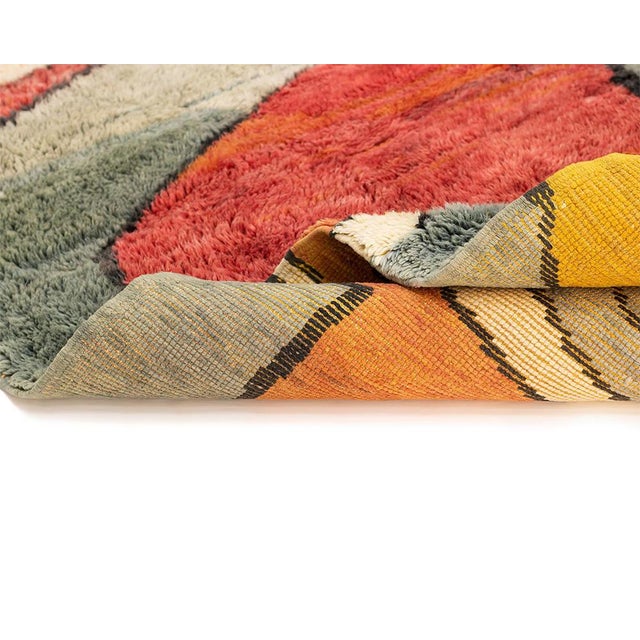 Abstract Hand-Knotted Wool Rug | 15'1" X 10'11" | One of a Kind Statement Rug For Sale - Image 11 of 12