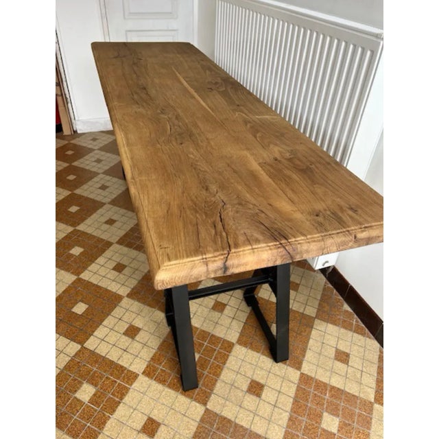 Wood & Metal Console Table For Sale - Image 5 of 7