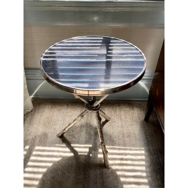 Global Views Silver Twig Side Table With Black Granite Top For Sale - Image 9 of 18