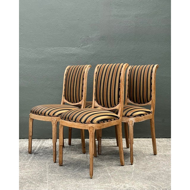 Wood Vintage Deco Carved Dining Chairs - Set of 4 For Sale - Image 7 of 12