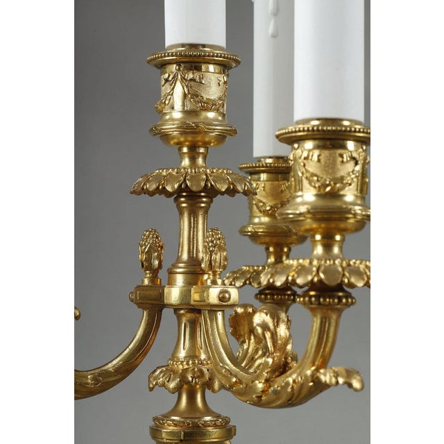 White Louis XVI Candelabra in Gilt Bronze, 1900s, Set of 2 For Sale - Image 8 of 18