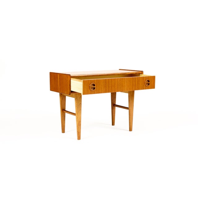 1960s 1960s Danish Modern Mid Century Teak Low Entry Table Console — Single Drawer For Sale - Image 5 of 8