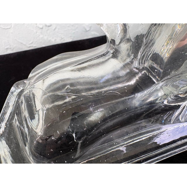 Vintage l.e. Smith Clear Glass Rearing Horse Bookends – Set of 2 (1950s) For Sale - Image 11 of 12