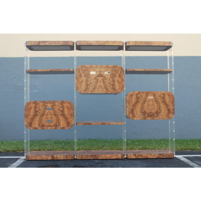 Modern 1970's Modern Lucite W/Melamine White Modular Room Divider/ Wall Unit For Sale - Image 3 of 13