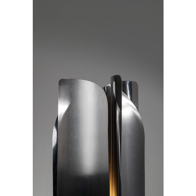 Gray Mid-Century Modern Brutalist Italian Travertine Table Lamp by Fratelli Manelli, 1970s For Sale - Image 8 of 11