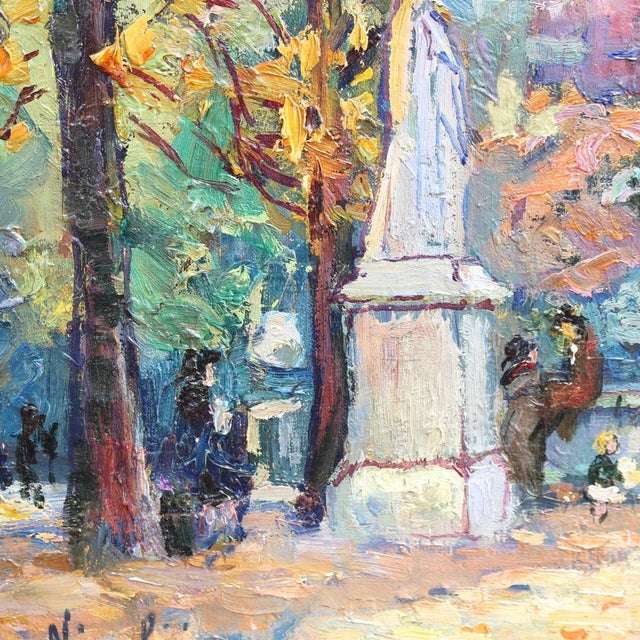 Marie de Nivouliès de Pierrefort, Le Jardin du Luxembourg, 1910, Oil on Canvas For Sale - Image 17 of 18