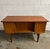 Mid-Century Modern 1960s Danish Teak Mid Century Modern Freestanding Desk With Bookshelf Back With Original Key For Sale - Image 3 of 9