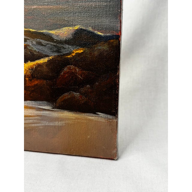 Vintage Mid Century Impressionist Sunset Seascape Original Oil Painting in the Manner of Robert William Wood For Sale - Image 9 of 16