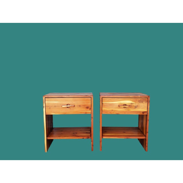 1980s Solid Wood Night Stands For Sale - Image 10 of 12