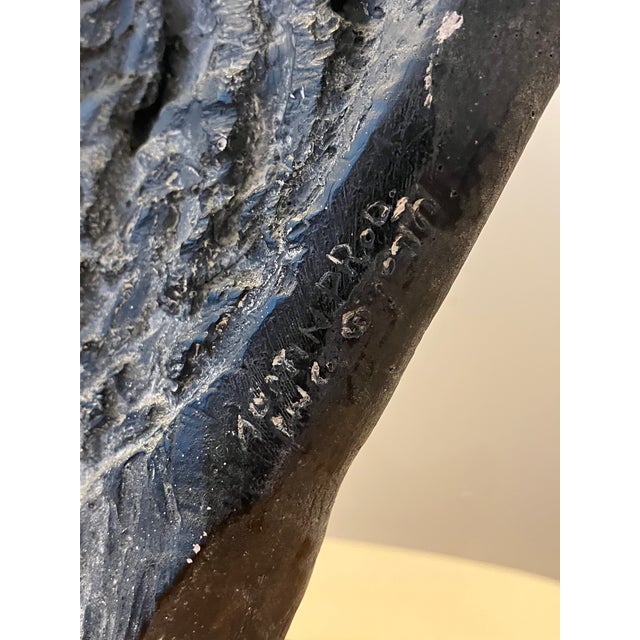 Black 13" Vintage Abstract Fish Sculpture by Austin Productions - Brutalist Style For Sale - Image 8 of 9