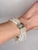 Modern 3.1mm Akoya Japanies Pearl Multi Strand Bracelet, 14kwg Diamond Clasp, 8 Inch For Sale - Image 3 of 8