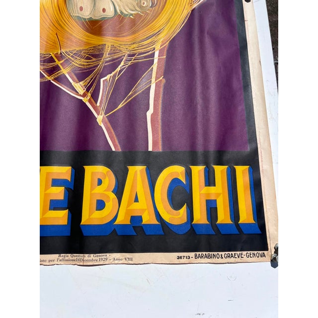 1920s Seme Bachi Poster by Barabino and Graeve, 1929 For Sale - Image 5 of 6