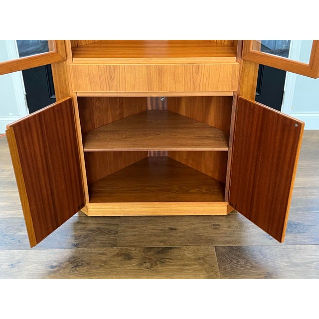 Vintage Danish Mid-Century Modern Teak Corner China Cabinet / Curio Cabinet by Skovby For Sale - Image 10 of 12
