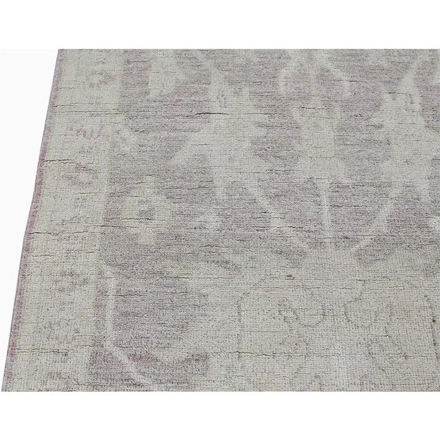 Handwoven Light Pink/Green Oushak Style Area Rug 2'9" X 6'10" For Sale In Dallas - Image 6 of 12