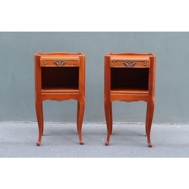 Pair of French Louis XV Style Side Tables Nightstands For Sale - Image 12 of 14
