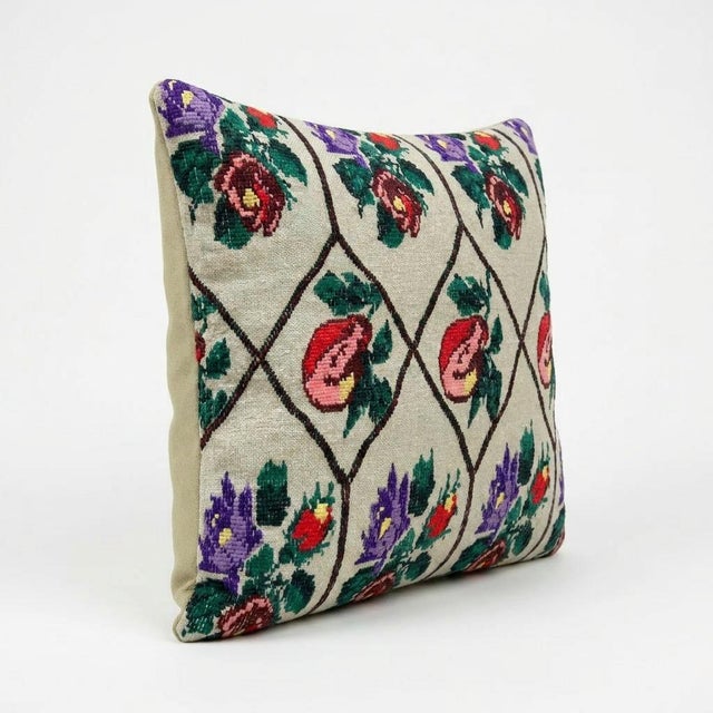 This beautiful 19'' x 19'' Turkish Kilim pillow cover was made from authentic handwoven flatweave kilim. The traditional...