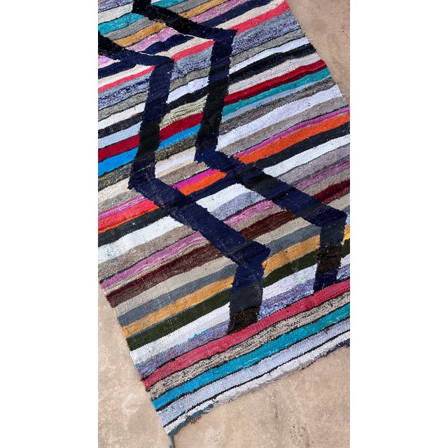 Moroccan Kilim Boucherouite Rug - 4'1" X 6'10" Ft For Sale - Image 4 of 11