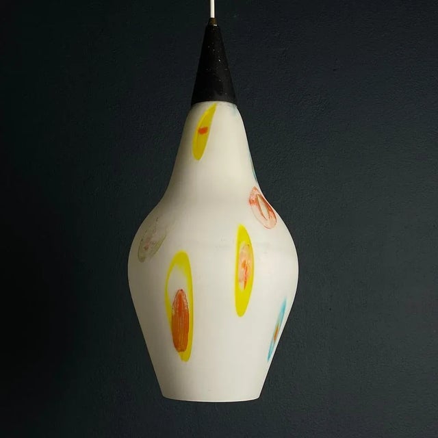 Mid-Century Opaline Murano Glass Pendant Lamp from Stilnovo, 1950s For Sale - Image 13 of 13