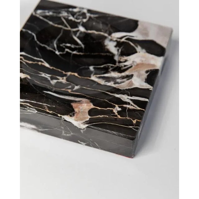 Vintage Black, Beige and White Marble Ashtray, Italy, 1970s For Sale - Image 6 of 11