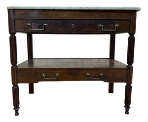 Louis XVI Style Mahogany and Marble Side Table