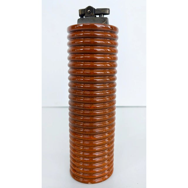 Mid-Century Raymor Glazed Ceramic Smoking Set Italy, Box, Lighter and Ashtray-Set of 3 For Sale In Miami - Image 6 of 9